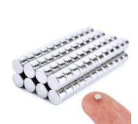 PACKIVO Pack of 100 3 x 2 mm Small Round Mini Neodymium Magnets Strong for Fridge, Hobby, Craft, Office, 3D Printing, Magnetic Board, Whiteboard, Photos, DIY
