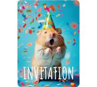 PACKLIST Birthday Invitation Cards - 12 x Hamster Invitations for Your Party - The Perfect Invitation Card for an Unforgettable Party!