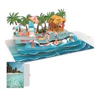 PACKLIST Pop Up Card Beach & Sea - 3D Travel Gift for Travellers & Adventurers - Original Gift Card for Birthday, Farewell & Travel Announcement - Your Dream Holiday by the Sea is Waiting!