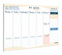PACKLIST® Weekly Planner Pad A4 - Stylish Undated Weekly Organiser, 52 Pages for Home, Study, Work & Family Plans - Beautiful Timetable Planner & Notes to Stay Organised & to Boost your Productivity