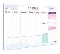 PACKLIST® Weekly Planner Pad A4 - Stylish Undated Weekly Organiser, 52 Pages for Home, Study, Work & Family Plans - Beautiful Timetable Planner & Notes to Stay Organised & to Boost your Productivity