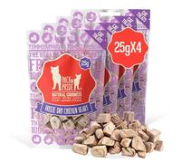 PACK'N PRIDE Cat Treats, 4x25g Natural Freeze Dried Chicken Hearts