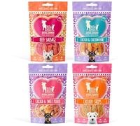 PACK'N PRIDE Dog Treats Gift Box, 70g x 4 Packs (280g Total) - 4 Unique Flavors Dog Chews for Small Dogs, High-Protein Dog Snack for Birthday Gifts
