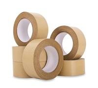PACKnSELL (6 pack) Premium Self Adhesive Brown Kraft Paper Tape Eco Friendly Recyclable Biodegradable