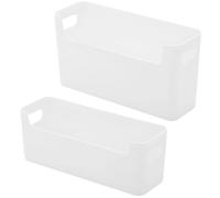 Packool 2 Pcs Kitchen Cabinet Door Organizers, Cabinet Door Storage Boxes, Clear Plastic Organizers, No-Drill Adhesive Mount, Small and Large, Space Saving Kitchen Bathroom Pantry Holders
