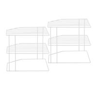 Packool 2 Pcs Kitchen Cupboard Organisers,3-Tier Wire Storage Racks Corner Shelf Organizers for Cabinet Countertop, Metal Corner Stands with Rustproof Finish for Kitchen Pantry Bathroom Office Use
