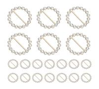 Packool 20 Pcs Rhinestone Art Slide Buckles, Clothes Decoration, Round Crystal Buckles for Scarves, Short Sleeves, Shirts, Trench Coats