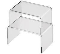 Packool 2PCS Clear Cabinet Organizer, Multiuse Practical Shelf Organizer Kitchen Counter Shelves Cabinet Storage Shelf for Home