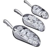 Packool 3-Piece Aluminum Ice Scoops, Aluminum Alloy Scoops Set, Utility Scoops for Kitchen and Pantry, Includes Large, Medium, Small Sizes, Ideal for Ice, Flour, Grains, and Bath Salts