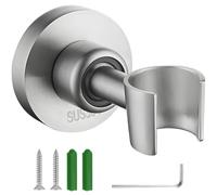Packool 304 Stainless Steel Handheld Shower Wand Bracket, Adjustable Shower Wand Holder, Brushed Silver Finish, 360掳 Swivel Ball Joint, Fits 1/2" Shower Heads, Wall Mount Shower Head Holder