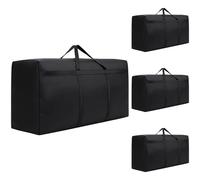 Packool 4 Pcs Large Storage Bags, 43.3 x 23.6 x 13.8 in Oxford Fabric Moving Totes with Zipper Handles for Clothes Bedding Dorm Travel Closet Apartment Organization