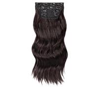 Packool 4-piece Clip in Hair Extensions, 20 Inch Dark Brown, Heat Resistant Synthetic Curly, Easy to Style and Blend, Enhance Volume for a Full Look