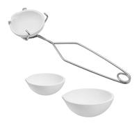 Packool 4-piece Melting Crucible Bowl Kit, Quartz Crucible Set with Tongs, Includes 3 High-Purity Quartz Bowls, Heat-Resistant for Precision Metal Casting