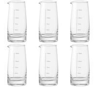 Packool 5.1 fl oz / 150 ml Glass Liquor Pourer with White Markings, No Handle, Clear Graduated Whiskey and Wine Dispenser, Great for Home Bars Parties and Tastings, 6 Pcs of Wine Carafe