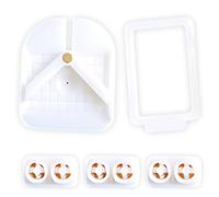 Packool 5 Pcs Polymer Clay Earring Tools Set, Including Stud Post Embedding Tool, Clay Jewelry Forming and Positioning with Pressing Block, ABS Made, White