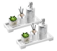 Packool Bathroom Vanity Trays, 2PCS Non-slip Rectangular Silicone Bathroom Tray Trinket Tray Countertop Tray for Kitchen Sink