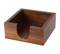 Packool Black Walnut Wood Square Design with Front Slot Rounded Corners Fits x 4 in / 10.2 x 10.2 cm Post It Notes Anti-Slip Base Desktop Organizer for Office Student Workspace