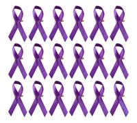 Packool Bulk Lapel Pins for Charity Events, Support for Health, Anti-Violence, and Memorial Activities, with Gold Pins and Smooth Satin Finish, 200 Pcs Purple Ribbon Pins for Cause Awareness