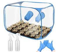 Packool Foldable Mushroom Growing Kit, Still Air Box, Transparent Plastic Bag with Zippers, Includes Spray Bottles, Gloves, Ideal for Cultivation