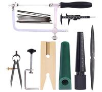 Packool Jewelers Tools Set, 8PCS Professional Jewelers Wax Ring Carving Tool Kit Wax Ring Sizer Wax Tube File Jewelry Ring Saw Frame