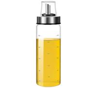 Packool Maple Syrup Dispenser with No-Drip Stainless Steel Spout, Transparent Measuring Oil Vinegar Container for Kitchen Cooking and Parties, Honey Dispenser Glass Bottle 10.1 fl oz / 300 ml