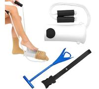 Packool No-Bending Sock Helper Device, Sock Aid Kit for Seniors with Long Ropes for Easy On/Off, 3-in-1 Kit for Putting On Socks, Removing Socks, Assisting Shoes, Comfortable to Use