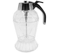 Packool No Drip Honey Dispenser with Stand, 5.7 x 3.1 in Honey Syrup Dispenser, No Mess Clear Plastic Honey Container, Single-Handed Operation