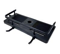 Packool Shower Rod Caddy, No Drilling Bathroom Shelf, Space Saving Organizer for Bathroom, Kitchen, Black, 10.6 in / 27 cm Shower Storage Rack with Hooks, Snap-in Design
