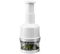 Packool Slap Chopper Vegetable Chopper, 6.3 in / 16 cm for Kitchen Use, White, Multi-Functional Garlic Chopper with 304 Stainless Steel Blades, Safe Fixed Slot, Labor-Saving Spring, Clear Body