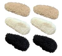 Packool Soft Volume Accessories for Women, Cute Updo Side Fasteners, Versatile Bangs Styling Set, Black, White, Beige, 6 Pcs Plush Hair Clips