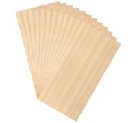 Packool Thin Wood Plywood Sheets for Woodcraft Model, 12 Pcs Unfinished Wood Sheets 7.9x3.9x0.08 in, Smooth Wooden Slices for DIY Crafts Projects, Wood Burning