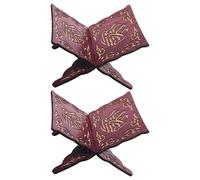 Packool Wooden Book Holder Stand for Reading, Elegant Carved Design, Foldable and Portable, Great for Books and Religious Texts Display, Quran Stand Holder