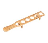 Packool Wooden Shot Glass Holder for Parties, Cocktail Drink Dispenser, Rustic Design, Holds 6 Shot Glasses, Ideal for Home Bars and Gifts, Tequila Glasses Wooden Tray with Stand