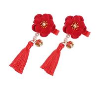 PACKOVE 1 Pair Flower Tassel Hairpin Barrette for Cute Hair Grip with Bells for Daily Wear and Kindergarten Performances Easy Styling Hair Accessory for Little