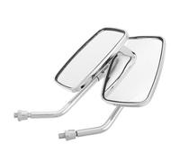PACKOVE 1 Pair Motorcycle Side Mirrors for Mobility Scooters and Handlebars, Square Shape with Sturdy Iron+plastic+glass Construction, Easy Installation, Stylish Modern Design for Enhanced