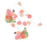 PACKOVE 1 Pair Wedding Hair Decoration with Lifelike Artificial Flowers and Tassel Movement, Elegant Cloth and Plastic Flower Hair Clip for Women Bride, for Beach Party or Wedding