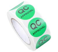 PACKOVE 1 Roll Qc Sticky Decal Quality Test Status Labels Round Coated Paper Adhesive Stickers with Visibility Quick Application for Warehouses and Production