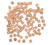 PACKOVE 100pcs Beige Wood Cube Beads with Smooth Edges 12mm Large Hole for DIY Craft Projects and Jewelry Making Bracelets Spacers