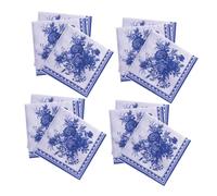 PACKOVE 100pcs Blue Chinoiserie Paper Napkins Double Absorbent Decorative Napkins for Weddings Parties Hotels Home Celebrations Vintage Floral Design
