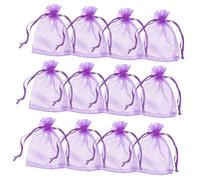 PACKOVE 100Pcs Dark Purple Organza Drawstring Bags Goody Bags for Party Favors for Jewelry and Cosmetics Storage