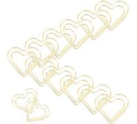 PACKOVE 100pcs Decorative Paper Clip Heart-Shaped Small Paper Clips Metal Cute Creative Style Golden Colour for Organizing Not Easy to Deform for Office and Study Use