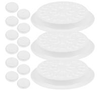 PACKOVE 100pcs Eyelash Glue Holder Flower-shaped Pvc False Lash Glue Tray White Spill Prevention Portable for Lash Artists, Salon Use