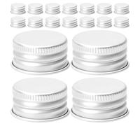 PACKOVE 100pcs Leakproof Aluminum Screw-on Caps for Lotion Containers and Glass Jars, 20mm Threaded Bottle Lids Replacement, Portable Design for Travel and Outdoors