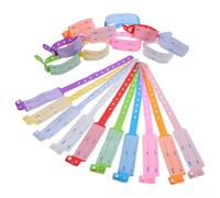 PACKOVE 100pcs Medical Id Wristbands Set - Adjustable Plastic Hospital Identification Bracelets for Adult Patients - 10 Colors for Nursing, Admission, and Patient Tracking