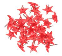 PACKOVE 100pcs Pushpins Drawing Pins Star Shaped Plastic Iron Easily Removed Portable Push Pins for Cork Board Notes Office Bulletin Board Accessories