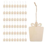 PACKOVE 100pcs Wood Ornament Unfinished Wood Ornament Slices for Adults and Beige Smooth Surface Suitable for Coloring Holiday Celebrations Christmas DIY Crafts