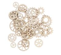 PACKOVE 100pcs Wooden Gear Craft Wheels DIY Unfinished Wood Tags for Scrapbooking and Home Decor, Mixed Sizes Wooden Gear Slices for Creative Woodcraft Projects