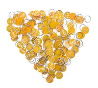 PACKOVE 100pcs Yellow Numbered Id Key Tags with Rings for Sauna and Bathroom Storage, Aluminum Alloy Multipurpose Keychain Labels 1-100 for Office, Gym, Dormitory Use