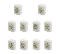 PACKOVE 10pcs Chinese Ceramic Beads Mahjong Charms Handpolished Vibrant Color Square Round Porcelain Beads Traditional Chinese Design for Arts and Crafts Festive DIY Jewelry Making