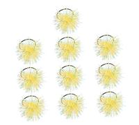 PACKOVE 10pcs Colorful Shiny Plastic Ponytail Holders with Fluffy Foil Pom Poms Elastic Tinsel Scrunchies for Women Soft Comfortable Hair Rings for Halloween Christmas Party